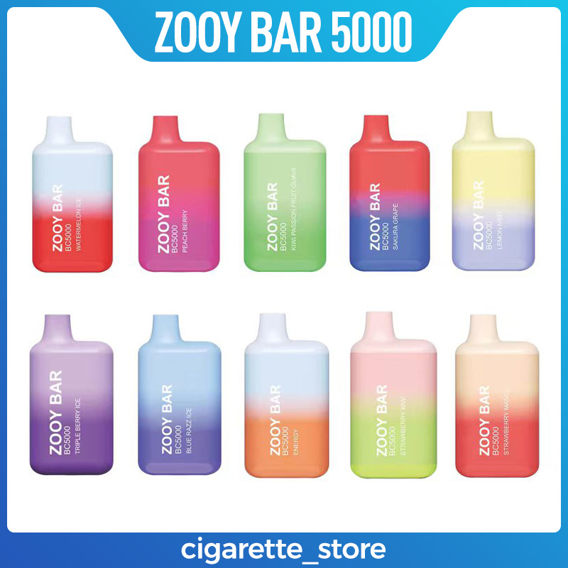 

Original ZOOY Bar BC 5000 Puffs E Cigarettes Disposable Box Vape Pen 650mAh Rechargeable 13ml Refilled Reuse Cartridges Mesh Coil 5% Nic Vapes Pod Bar Vaporizers