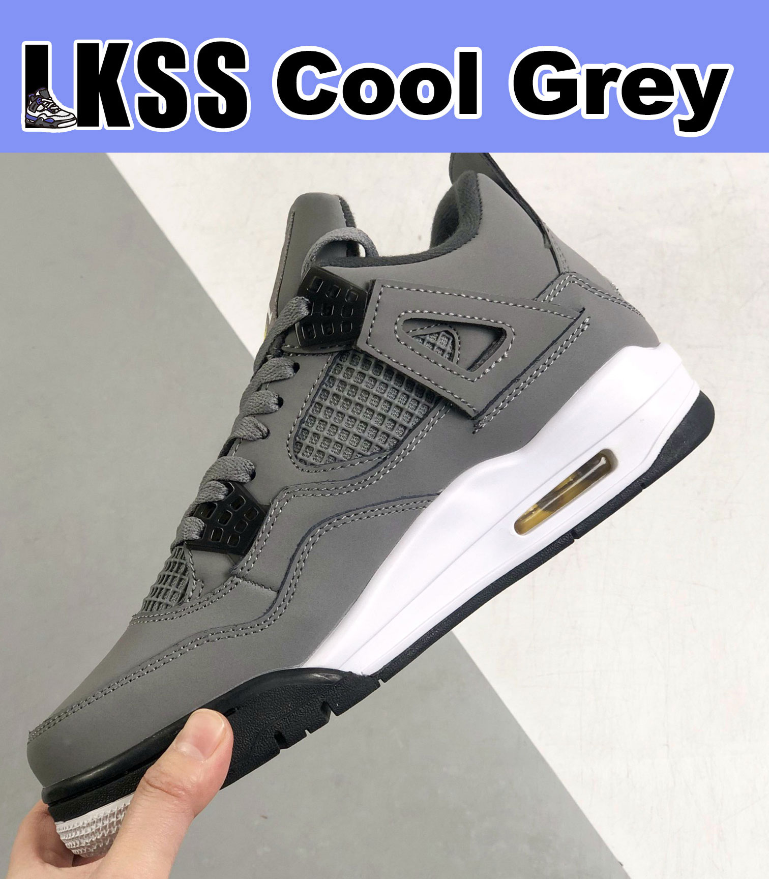 

LKSS Cool Grey Jumpman 4 4s Shoes OG Mens Basketball Sneaker Sports Sneakers, As pic