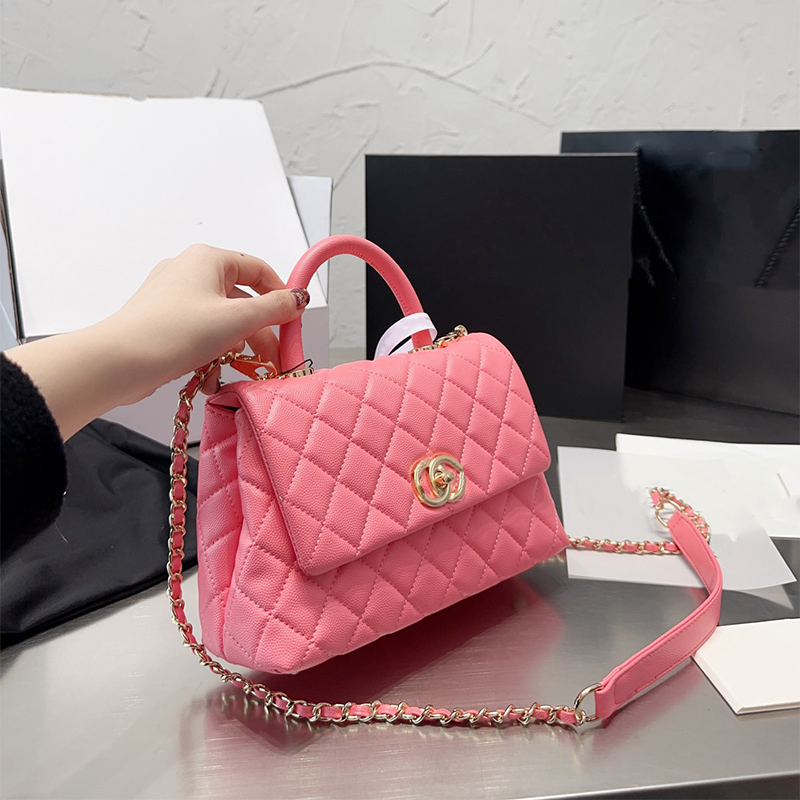 

Designer Bag Luxury tote bag woman design shoulder bags Leather handbags temperament versatile messenger bag Metal clasp letter shopping wallet very nice, White+box