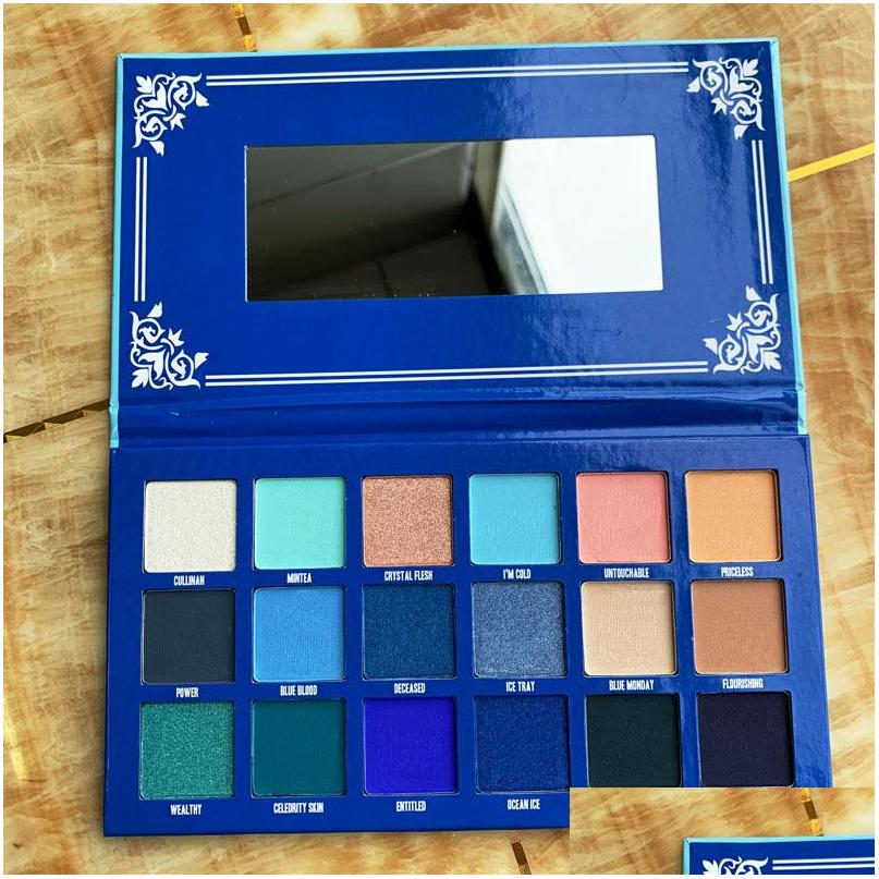 

Eye Shadow Makeup Blue Blood Palette 18 Colors Shimmer Matte Beauty Five Star Cremated Cosmetics Drop Delivery Health Eyes Dh7Ar, Multi