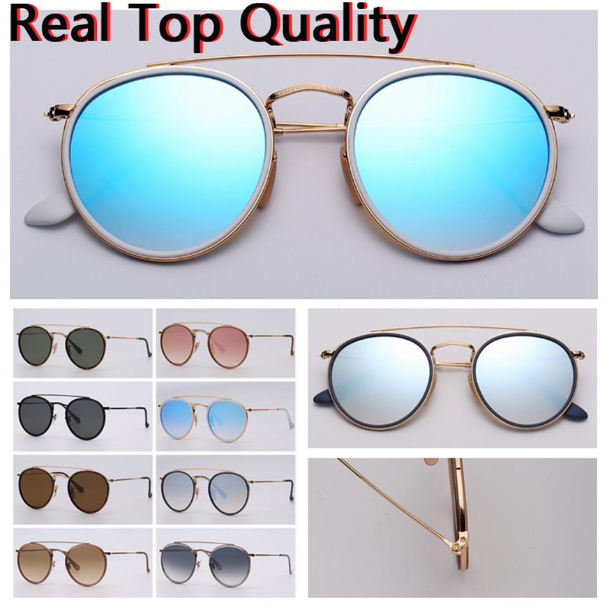 

women sunglasses Round Double Bridge model 2021 new sunglass men sun glasses with black or brown leather case and all retail pack277R