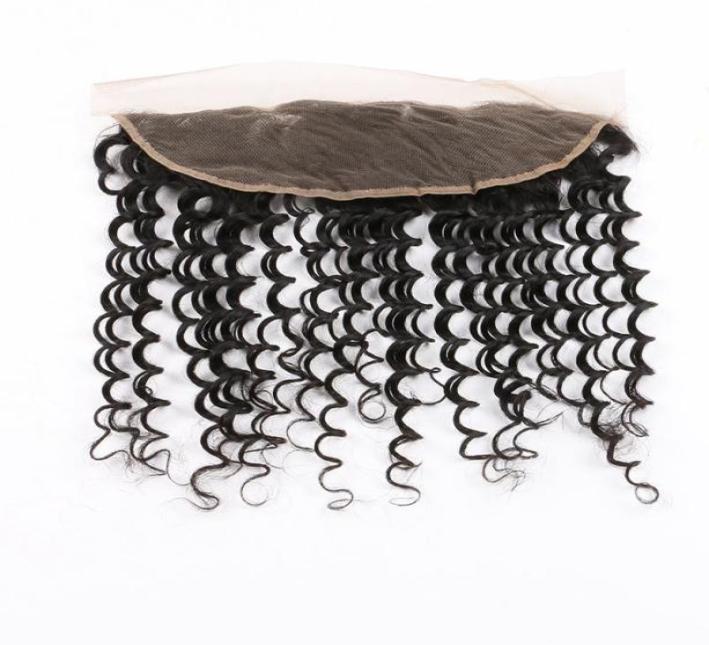 

13X4 Lace Frontal HD Transparent Lace Virgin Brazilian Remy Human Hair Straight Body Wave Deep Extensions2523558, Natural color