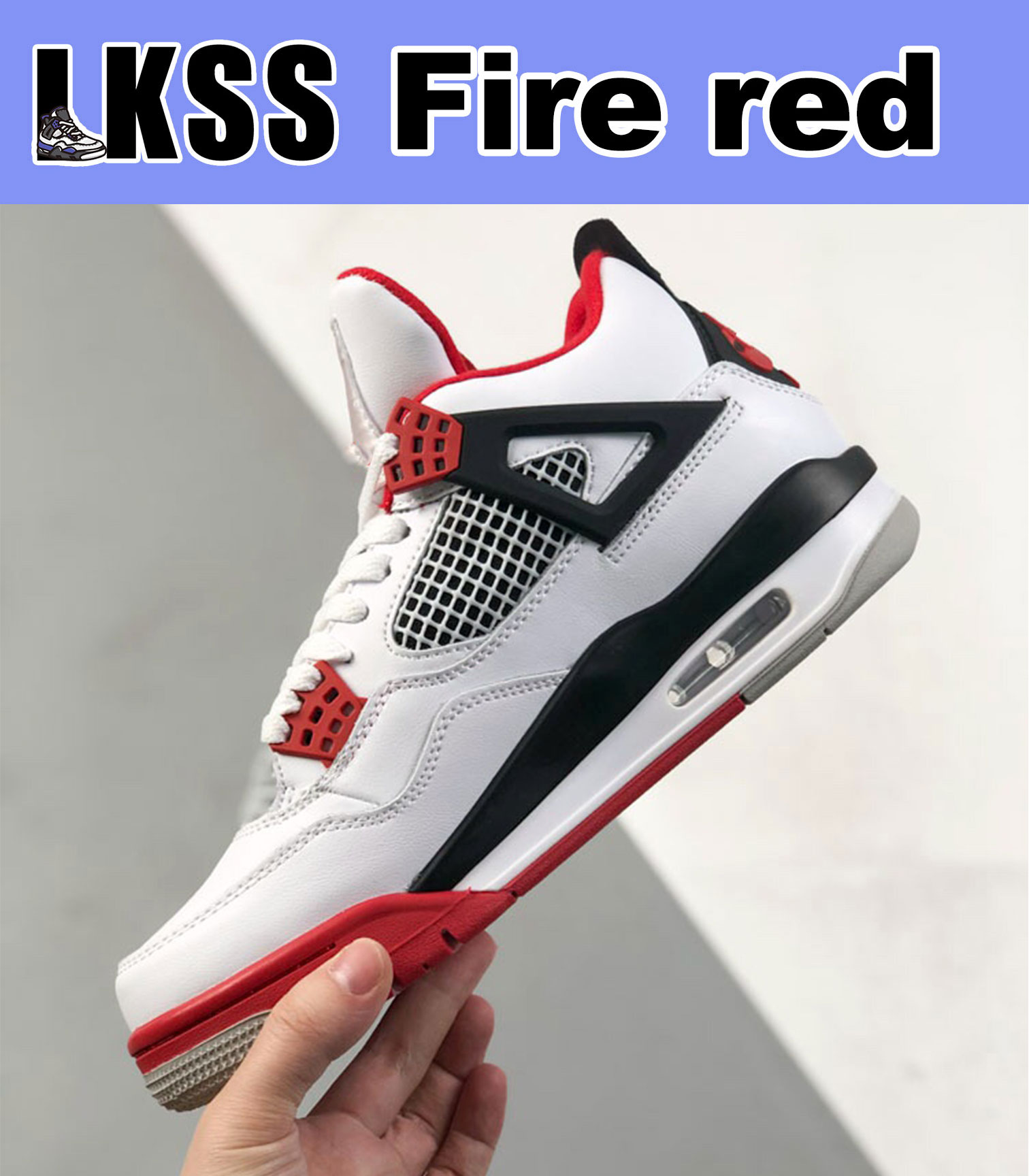 

LKSS Fire Red Jumpman 4 4s Shoes OG Mens Basketball Sneaker Sports Sneakers, As pic
