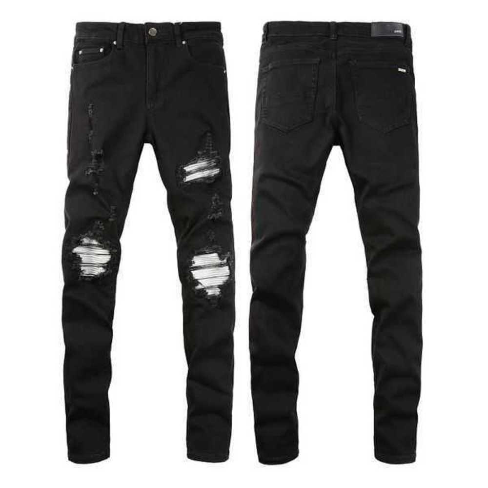 

European and American Men's Designer Hip-hop Jeans High Street Fashion Tide Brand Cycling Motorcycle Wash Patch Letter Loose Fit79ta, #002