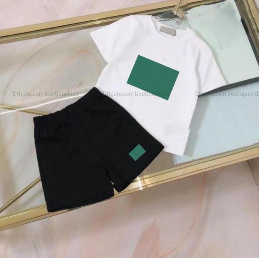 

boys girl summer clothes sets children printed short sleeve T-shirts with shorts 2pcs Designer kids cotton casual sport outfits, 1#plaid