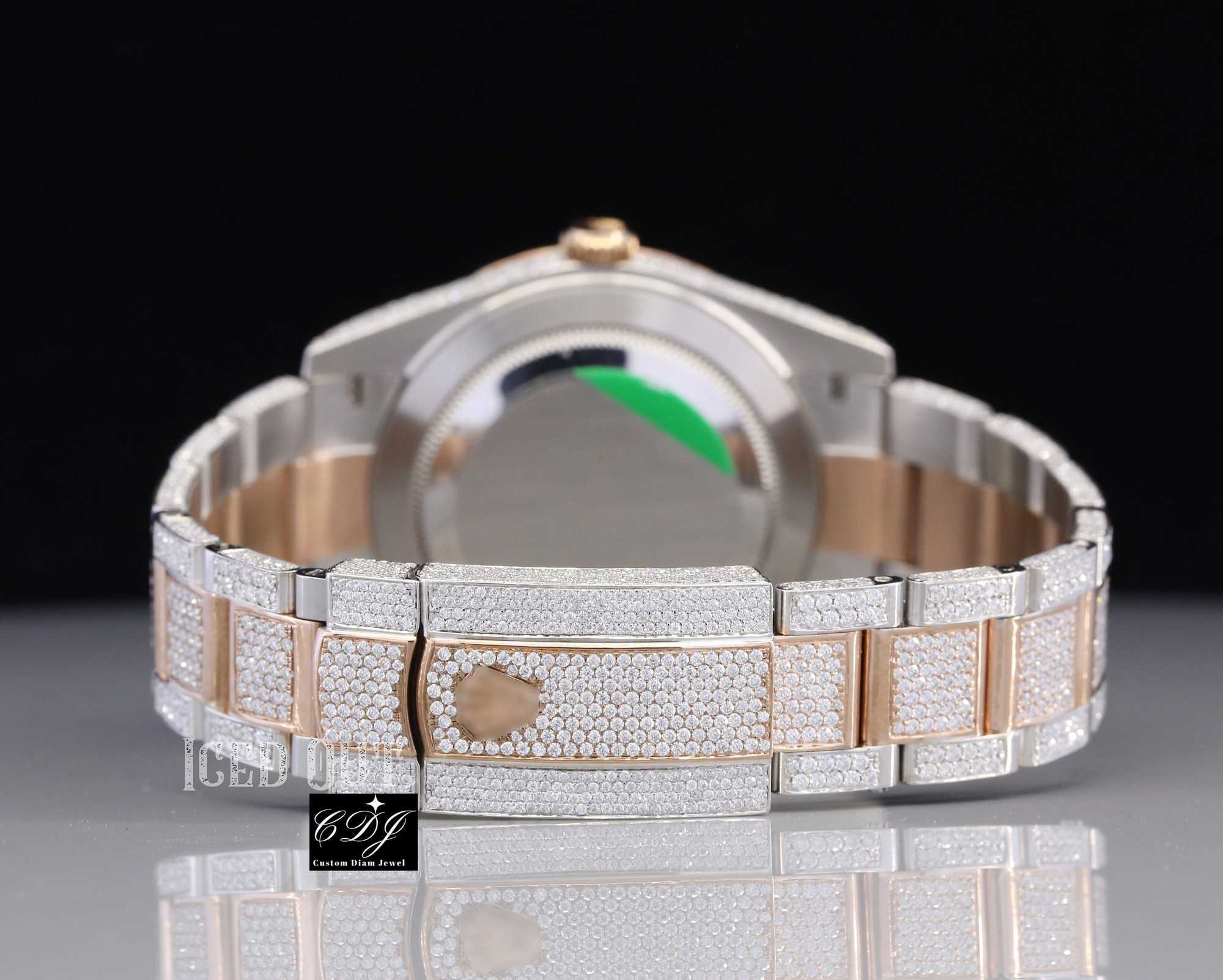 

2023U7TB Luxury Hip Hop Men's Iced Out Bust Down Two Tone Custom Watch Wholale Moissanite Diamond Handmade Wrist WatchC5WR, Hip hop watch