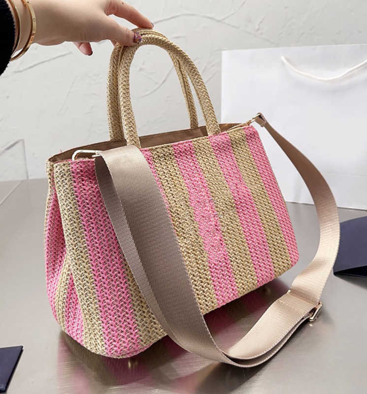 

Sunshine Straw Tote Bag Vegetable Basket Handbags Crossbody Bags Women Knitting Handbags Embroidered Letter Wide Shoulder Strap Bottom Nail, Boxes