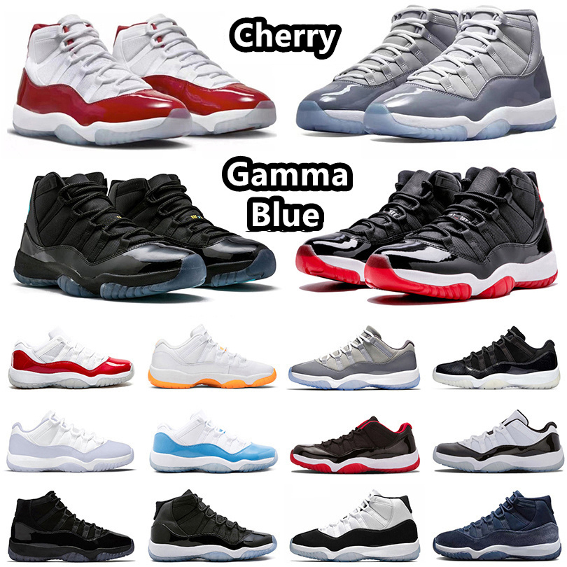 

Cherry Basketball Shoes Cool Grey 11s Bred University Blue Gamma Blue Pink Snakeskin Citrus Concord Sneakers for Men and Women, Item#26