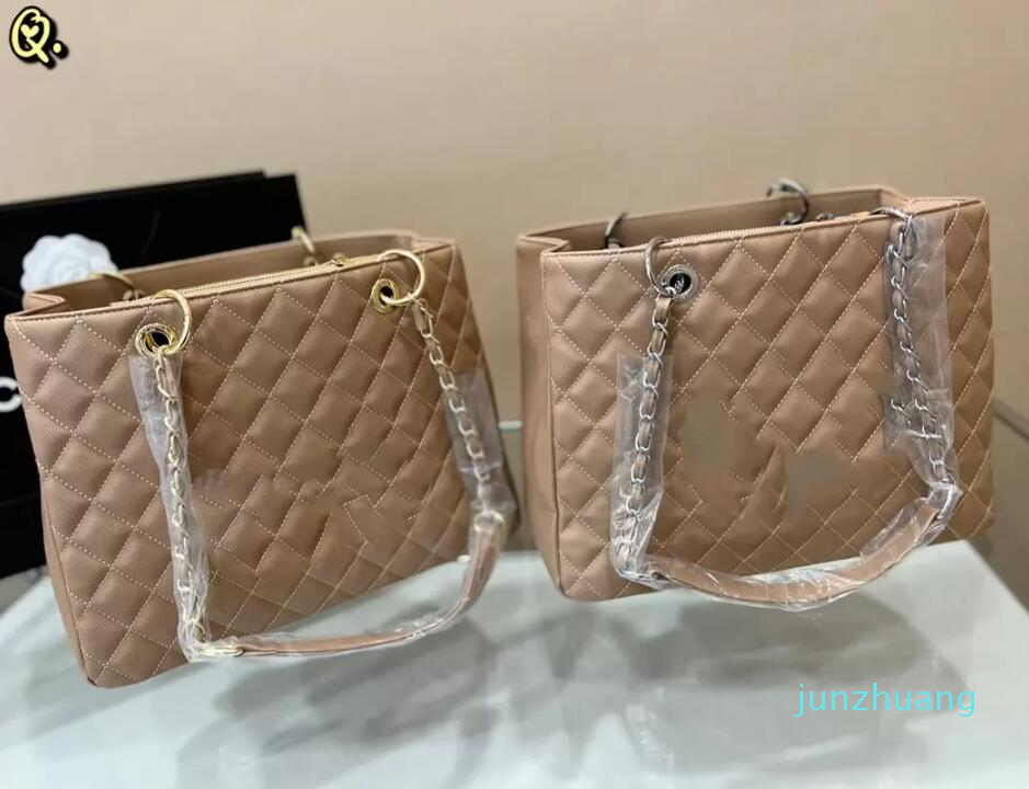 

women's designers shoulder bag Luxury tote purse handbag message bags cluth top quality brand classic genuine leather Luggage Crossbody GIFT 03 35CM Silver chain, Khaki silver chain