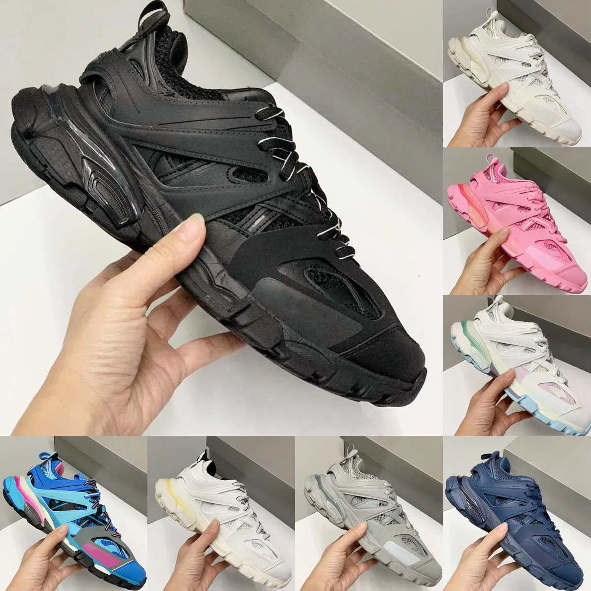 

TRACK SNEAKERS designer shoes sneaker trainers mens shoes black white orange beige pastel running shoes size Ms.35-40 Mr.39-45, Color1