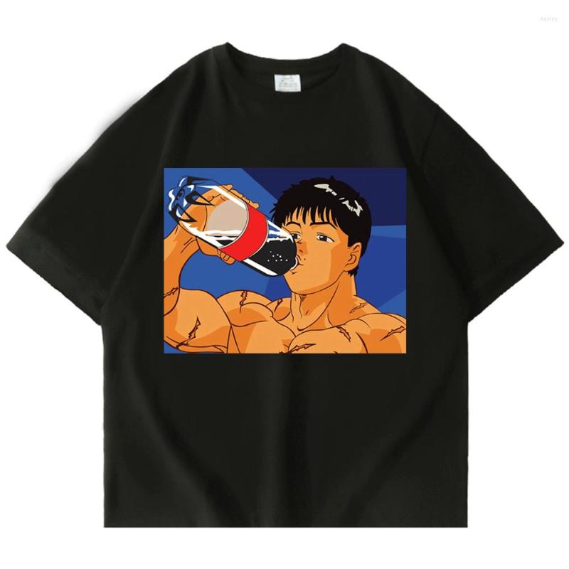 

Men's T Shirts Japanese Anime Funny Baki Hanma Graphics Shirt The Grappler Yujiro Short Sleeve Tshirts Men Casual Cotton T-shirt Streetwear, Black