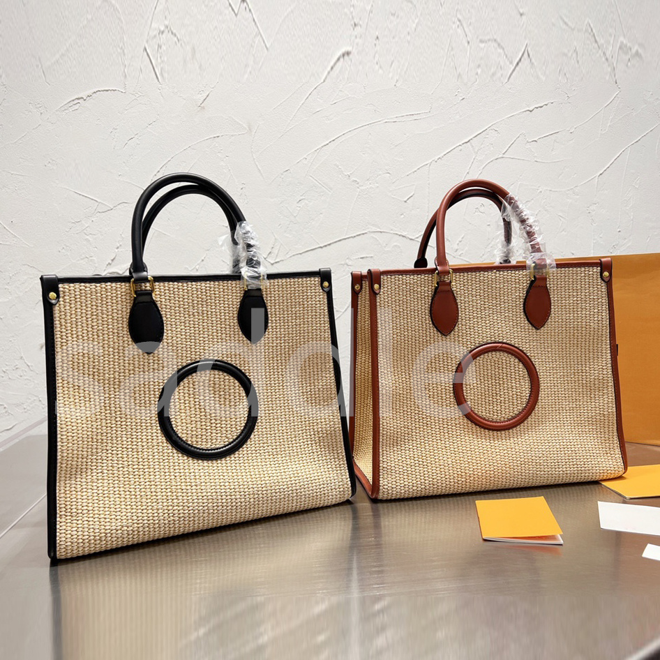 

Braided Tote Bag Sunshine Straw Bag Famous Designer Brand Single Shoulder Crossbody Large Capacity Shopping Bag Ladies Handbag Totes, Brown