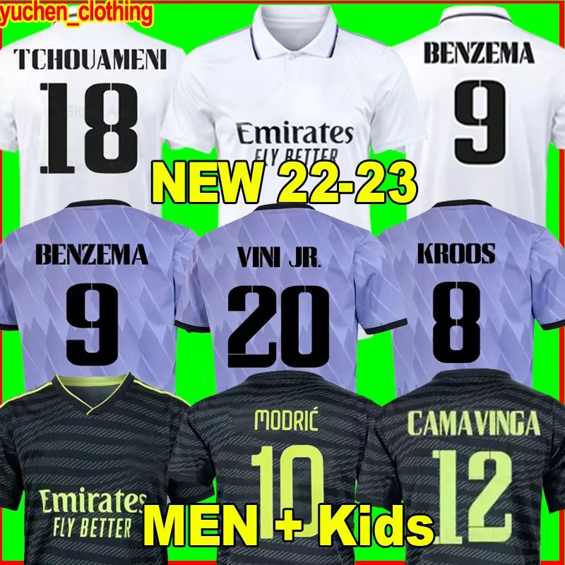 

BENZEMA Soccer Jerseys 22 23 Football Shirt VINI JR CAMAVINGA 120th Y-3 ALABA HAZARD ASENSIO MODRIC MARCELO REAL MADRIDS Final 2022 2023 Camiseta Men Kids Kit Uniforms