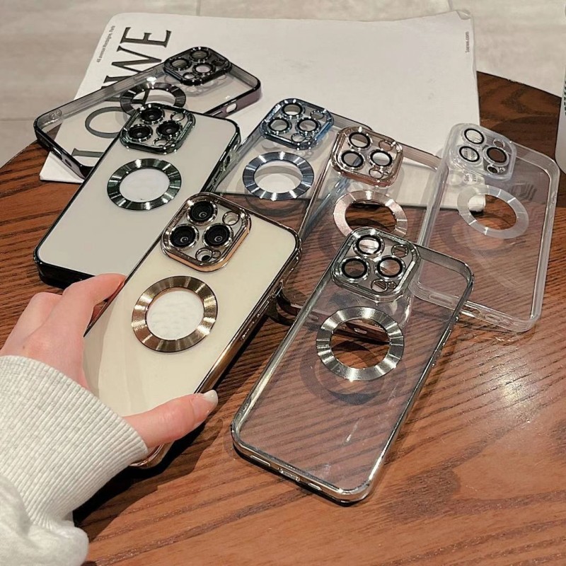 

Mobile phone case is applicable to i14 with lens film 13 creativity 12 transparent electroplating case 11, Black