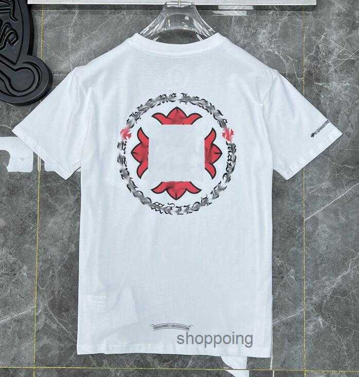 

Fashion Mens Classic t Shirts Brand Top T-shirts Ch White Short Sweater Casual Embossed Letter Horseshoe Sanskrit Cross Pattern Designersni44, 12