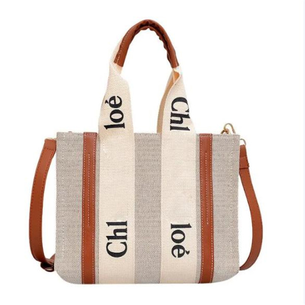 

Hot sell fashionable home shopping bag canvas leisure chlo12es Beach handbag shoulder bags Beautiful gift, Brown