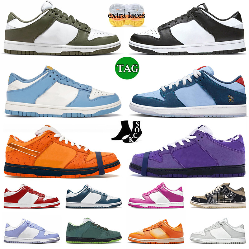 

wholesale low sneakers dunks shoes designer lows flat lobster purple orange black white coast unc medium wolive green apple pink men women triple s sneakers, C56 magma orange