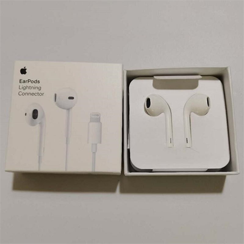 

New Apple EarPods Wired Earphones with Logo Box 8 Pin Jack Lighting Connector Original Quality For iphone 14 13 12, Without box