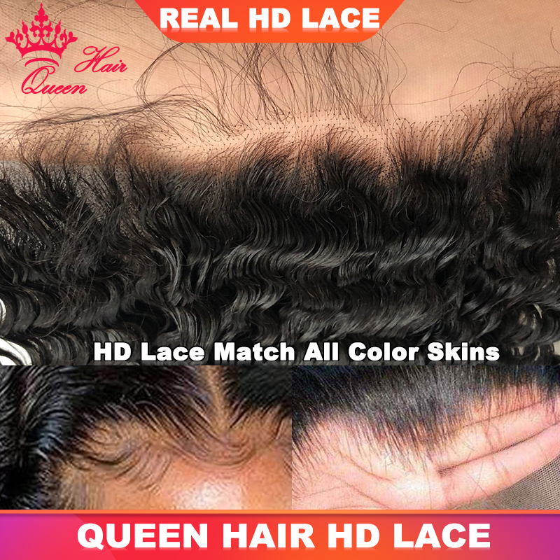 

SKINLIKE Real HD Lace Frontal Melt Skins invisible HD Lace Closure Only Deep Wave 13x6 13x4 Frontal Virgin Human Raw Hair Deep Curly Weave, Natural color