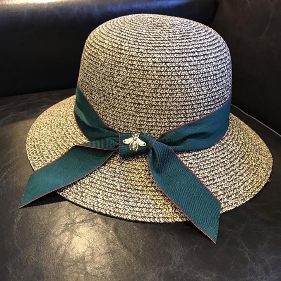 

Hat Woman Summer Sunscreen Little Bee Visor Hat Korean Version Hepburn Tumbleweed Fisherman Hat Fashion Versatile Straw Hat Trend