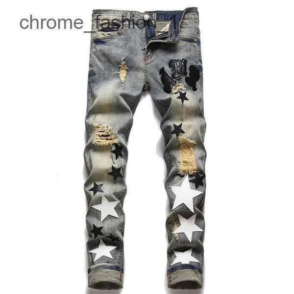 

Para amirly Mens Designer Pantalones Jeans Hiking Pant Ripped Vaqueros Hip Hop High Street Hombre Brand Motorcycle Embroidery Close Fitting 2 KKQT, 13