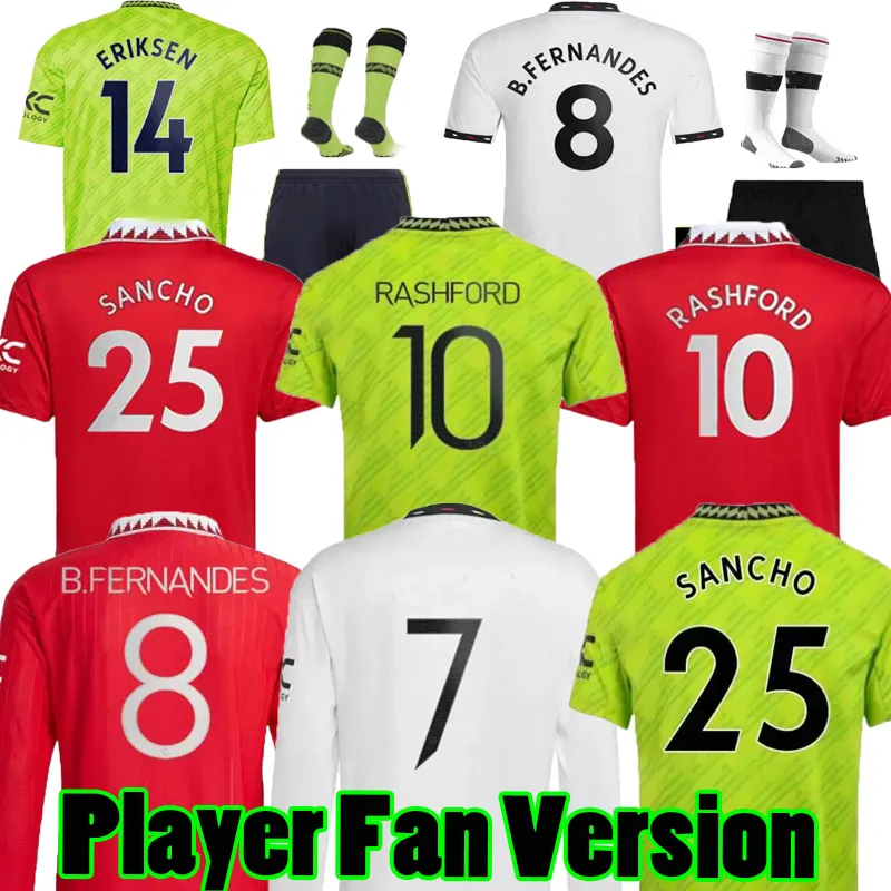 

CUSTOM SANCHO 22 23 soccer jerseys Antony Martinez RASHFORD Casemiro Eriksen 2022 2023 football shirt fans player MANS UTDs MARTIAL B. FERNA, 22/23;home