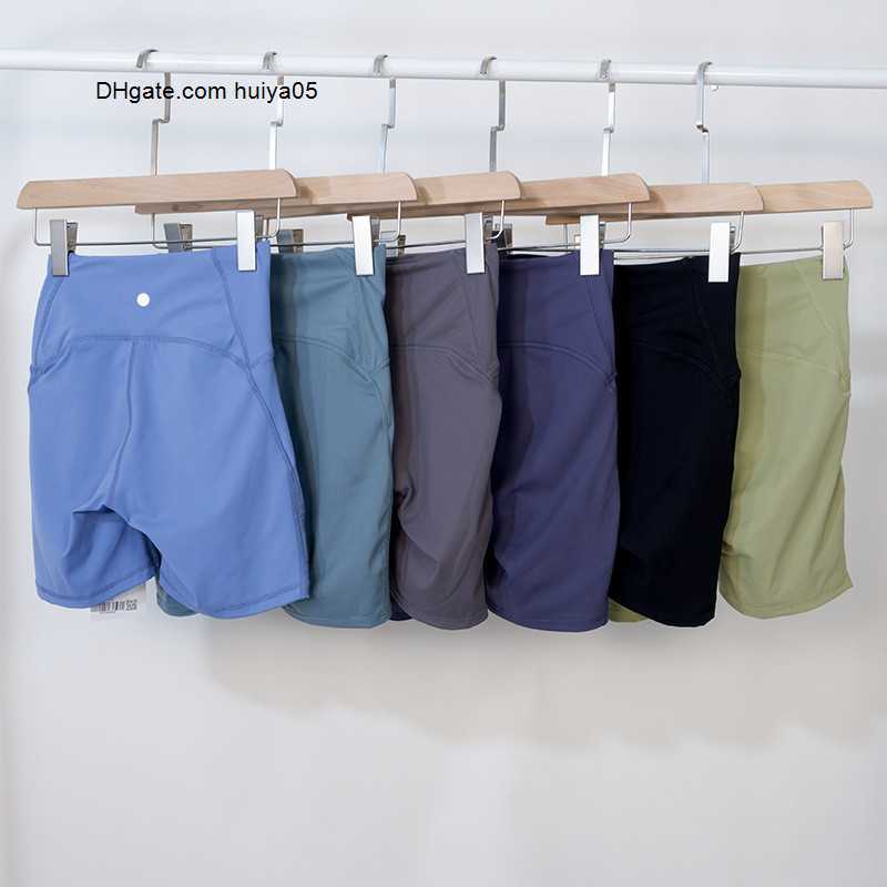 

Shorts LL Yoga Suit Align Women's Sports High Waist 4-point Pants Running Fitness Gym Underwear Workout Short Leggings 6 Colors, Black