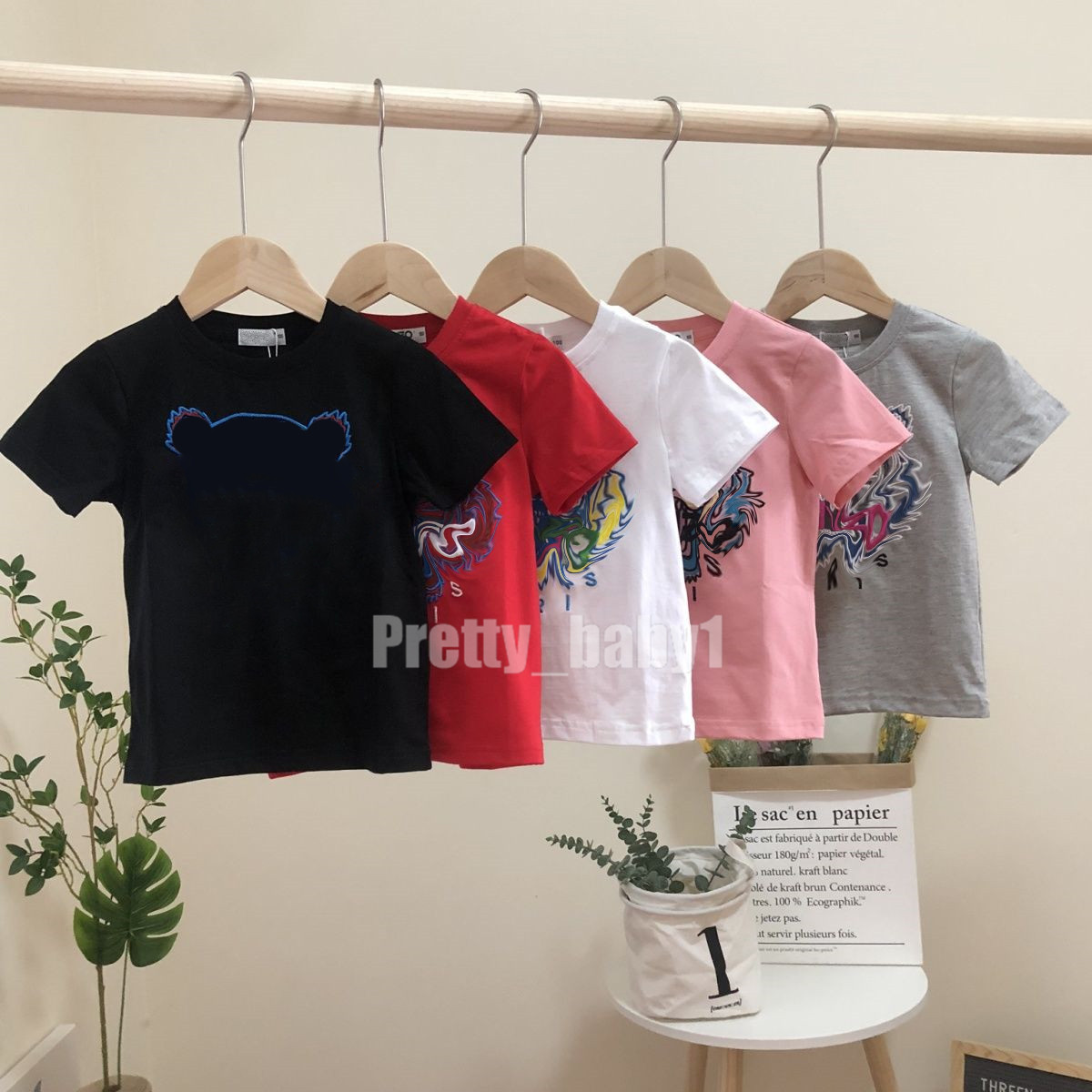 

Children T-shirts for Boys Girls Embroidery Pattern Summer Baby Tops Short Sleeve Cotton Kids T-shirt Outfit, Pink