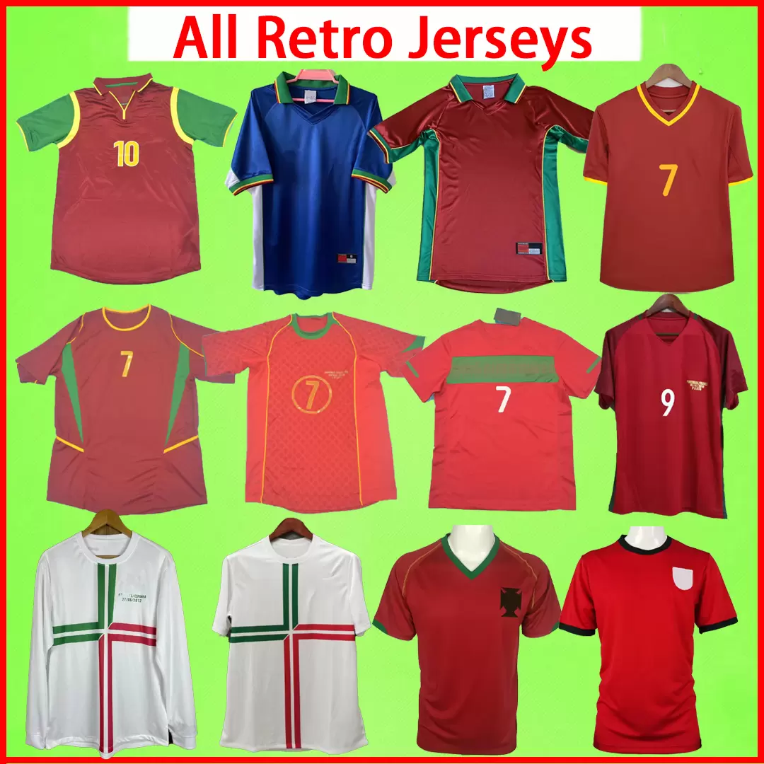 

Portugal Retro Soccer Jerseys Portugieser 1966 1969 1998 1999 2000 2002 2004 2006 2010 2012 FIGO Portuguesa Football Shirts Vintage Portuguese 66 69 98 00 02 04 06 10 12