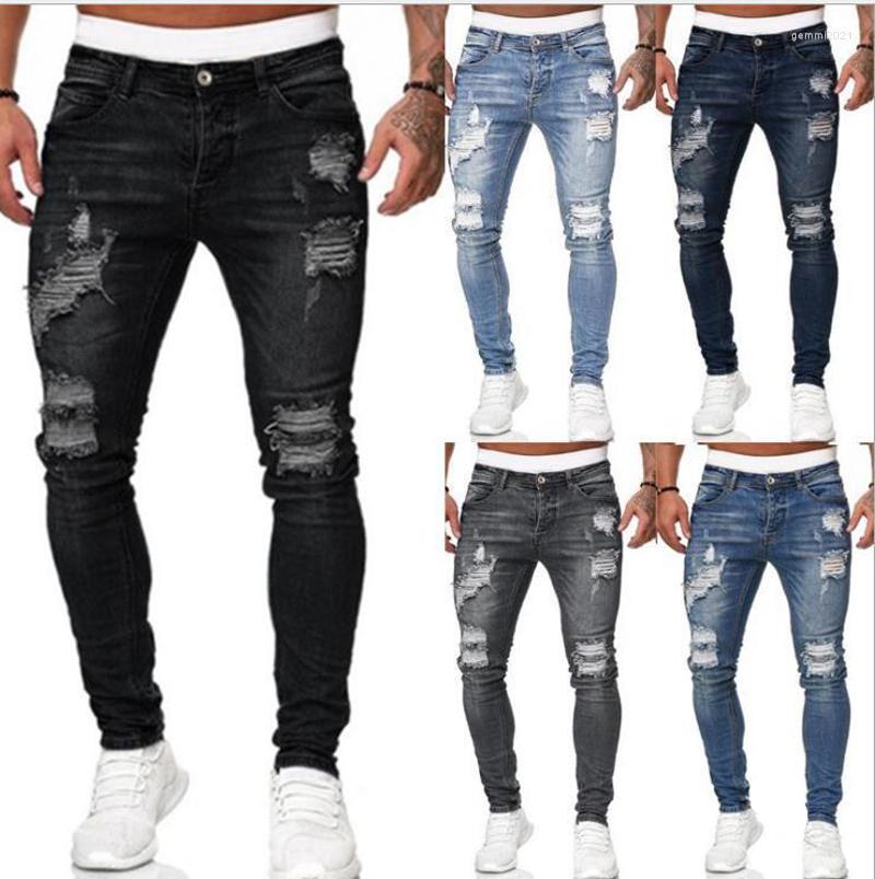 

Men's Jeans Adisputent Sweatpants Sexy Hole Pants Casual Summer Autumn Male Ripped Skinny Trousers Slim Biker Outwears, Grey