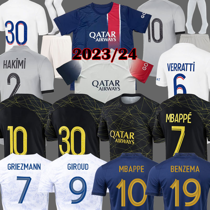 

Maillots PLAYER 30 10 MBAPPE 7 Soccer Jerseys 4th R. SANCHES HAKIMI 22 23 24 enfants Maillot freNCH pSGs Fourth football shirts Men kits kids Equipment uniforms, Home