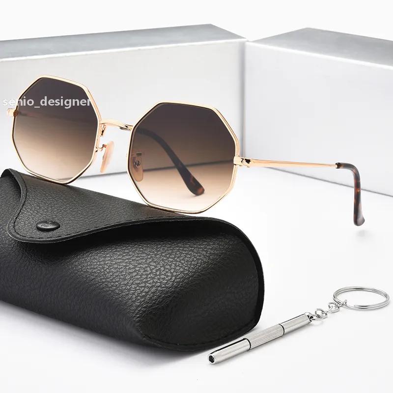 

2022 Designer Polygon Sunglasses For Women Gradient raies ban Brown Mirror Lens Brand Punk Sun Glasses Vintage Metal raybans Frame Trendy Shades 1972 qad
