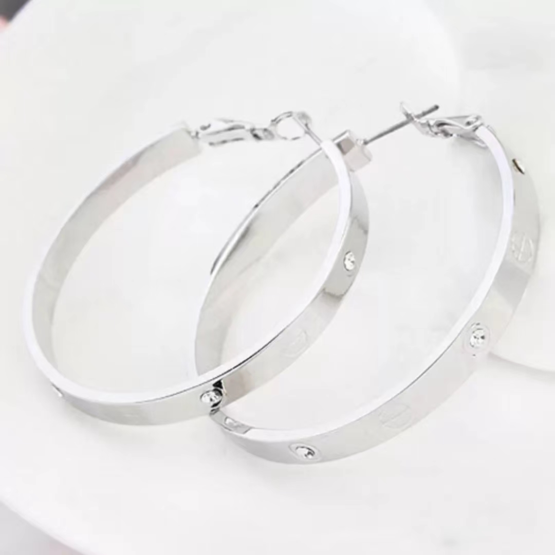 

earrings designer for women gold color plated hoop 4.6cm hoop earrings for women wedding bridesmaid jewelry