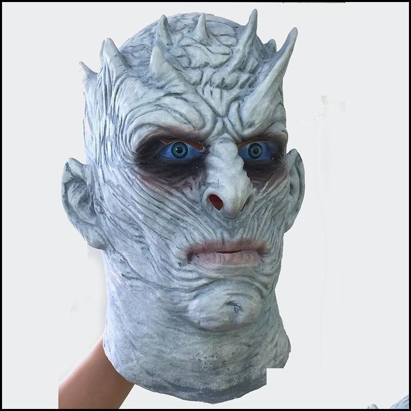 movie game thrones night king mask halloween realistic scary cosplay costume latex party mask adult zombie props t200116