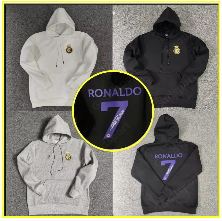 

2022-23 Al Nassr FC Hoodies adult soccer Jerseys set tracksuits Ronaldo CR7 Gonzalo Martinez Talisca Ghislain Aboubakar men Football shirt, Black