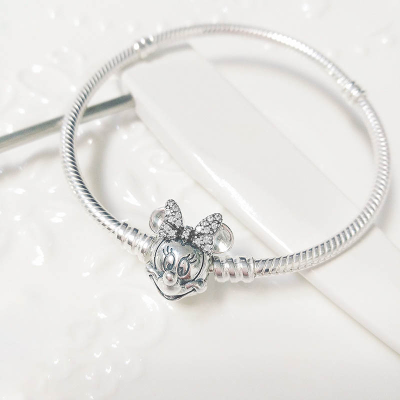 

925 Sterling Silver Snake Chain Charm Bracelet for Pandora Sparkling Wedding Jewelry For Women Girlfriend Gift designer Charms Bracelets