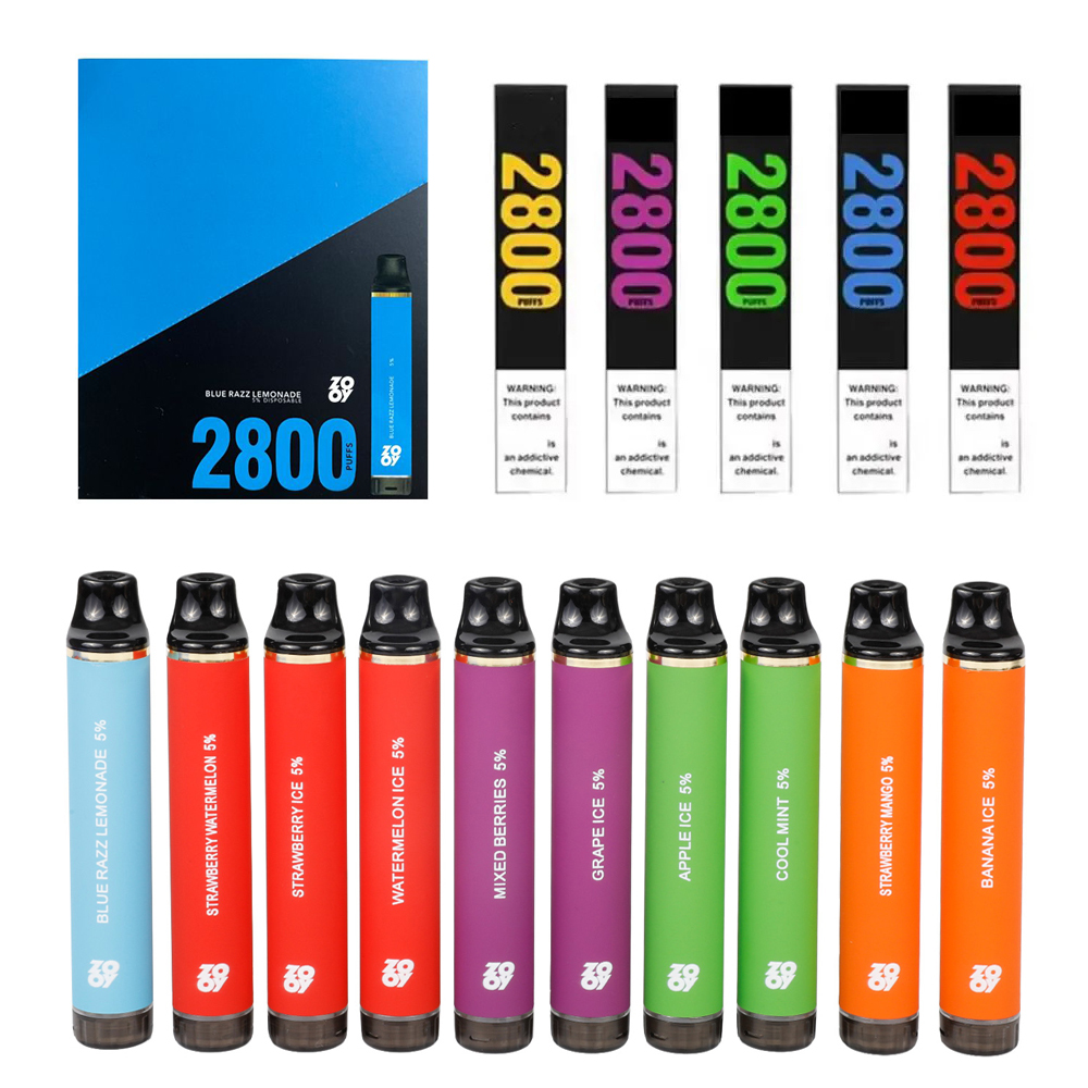 

disposable vape PUFF 2800 E Cigarettes Zooy 2800 Hits Puffs Bar Vapes Disposables Pen Pod 8ML 850MAH Battery Pefiled Vapers desechable ecig vs elux iget bar