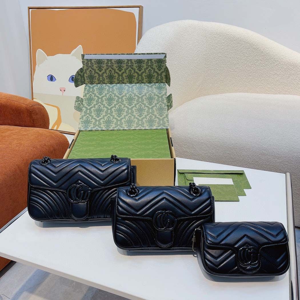 

luxurious designers bags Women Shoulder bag marmont handbag Messenger Totes Fashion Metallic Handbags Classic Crossbody Clutch Pretty 3 sizes, Box