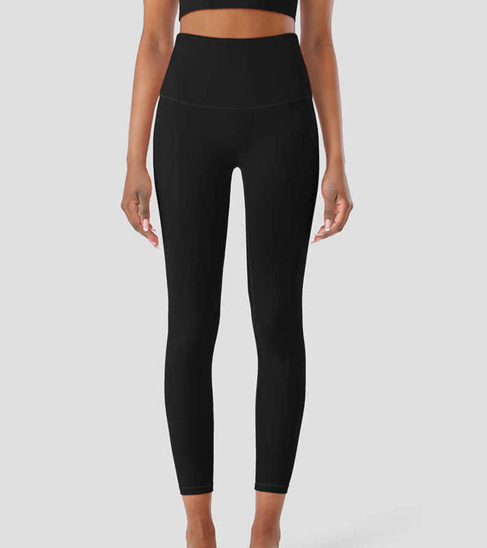 

Women's leggings Nude lululem color Yoga pants High waist no embarrassment line buttock lifting tight elastic sports running fitness leggings fitness clothes, Yellow