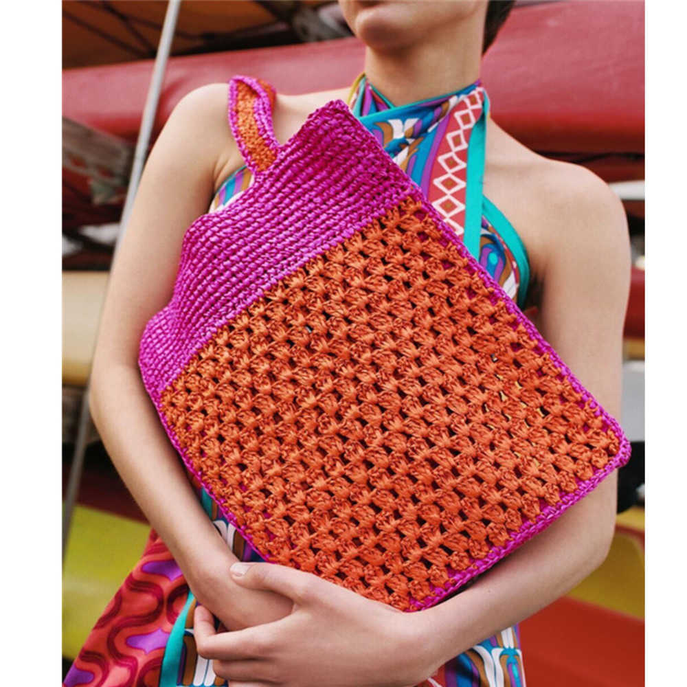 

Designer Brands Hollow Letters Large Straw Tote Fashion Paper Woven Women Shoulder Bags Summer Beach Handbag Luxury Big Bali Bag 230304