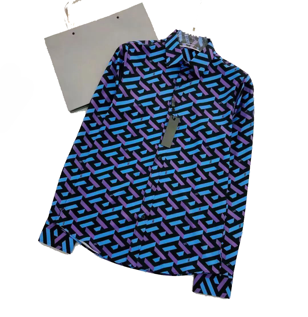 

Mens Designer Shirts Brand Clothing Men Long Sleeve Dress Shirt Hip Hop Style High Quality Cotton Tops 10329 -3XL 734089485, Brown