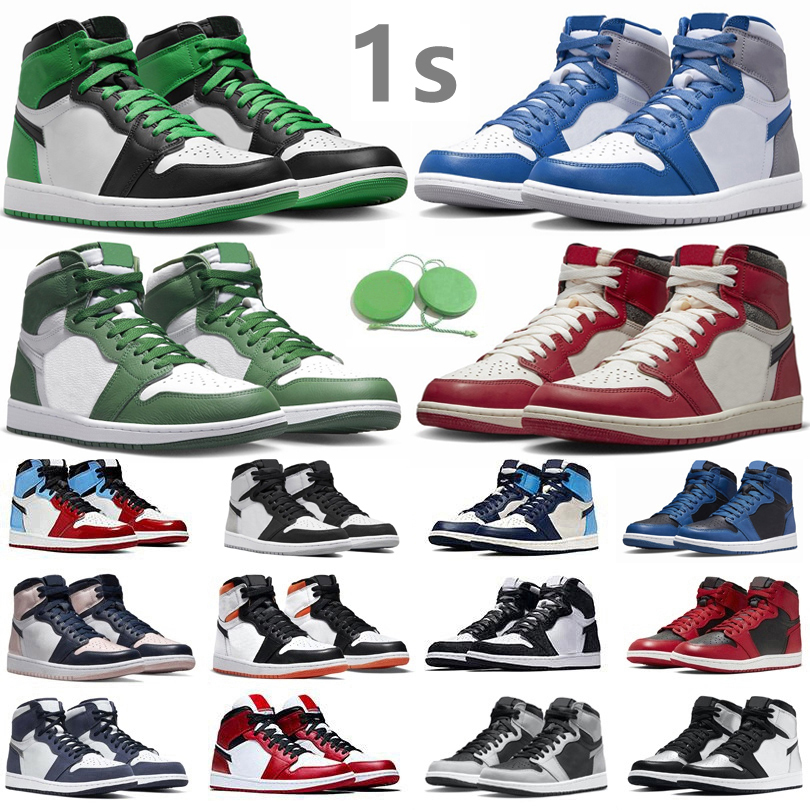 

2023 Jumpman 1 1s Mens Basketball Shoes Lucky Green True Blue Gorge Green Lost Found StarFish Bred Patent Dark Mocha Denim Obsidian Men Women Trainers Sports Sneakers, Color#29