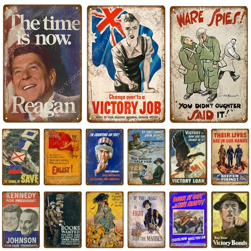 

Retro World War Metal tin Signs Russian Military Political Poster Vintage Wall Decorative Plaque For Pub Bar Club Home personalized art Decor Size 30X20CM w02