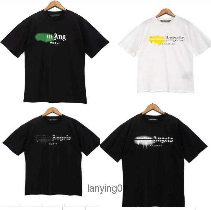 

Men' T-shirts Chao Brand Angel Letter Direct Spray Printing Short Sleeve T-shirt Palm Tree Net Red Youth Spring and Summer, 11