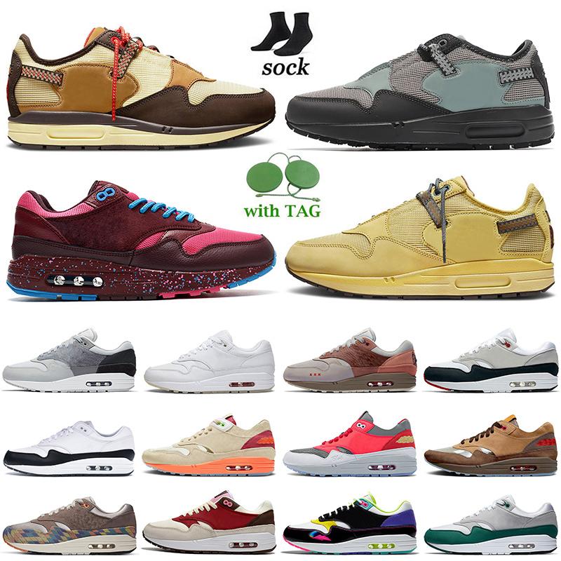 

Mens Women Designer 1 87 Running Shoes High Quality Sneakers Baroque Brown Saturn Gold Cactus Jack CLOT Kiss of Death Amsterdam Bred Outdoor Jogging Trainers, B36 amsterdam 36-45