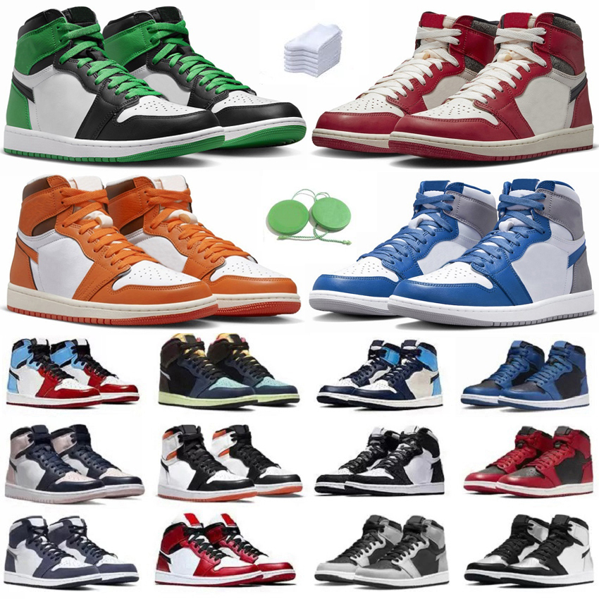 

Jumpman 1 1s Mens Basketball Shoes True Blue Gorge Lucky Green Lost Found StarFish Bred Patent Dark Mocha Shadow Obsidian Twist Men Women Trainers Sports Sneakers, Color#29