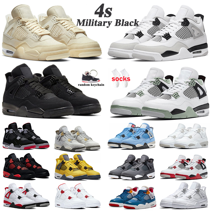 

4 basketball shoes for men women 4s Outdoor Military Black Cat Sail Red Thunder White Oreo Photon Dust Blue University Seafoam mens sports sneakers, (1)