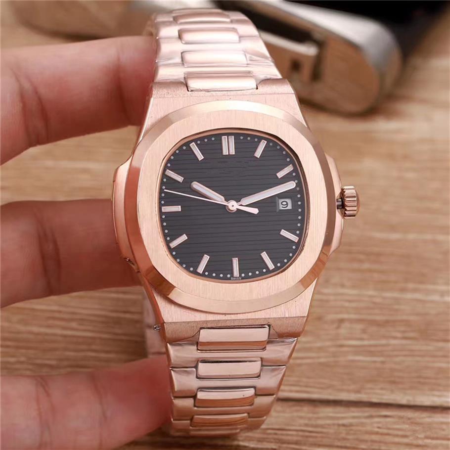 

Top 5711 Nautilus High quality luxury watch For Man stainless watches automatic rose gold wrist watch 009313v, Black face