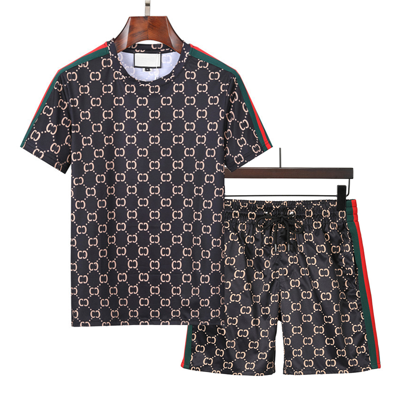 

Summer sports mens tracksuit sportswear T-shirt add pants running shorts suit sport jogging training gym fitness clothes Asian size M-3XL, 01