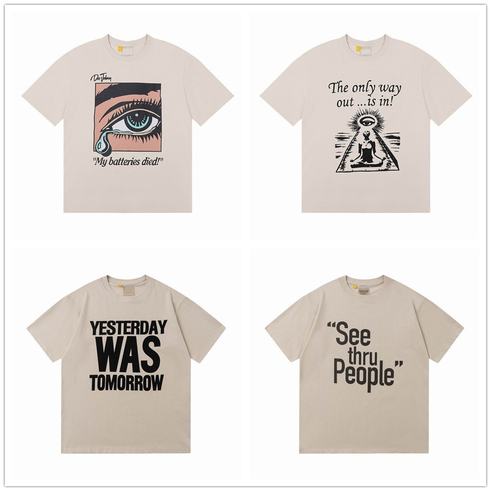

23SS New Tees Galleryse Depts T Shirts Mens Womens Designer ONLY WAY OUT DEAD BATTERIES BODY COCKTAILS See Thru People Yesterday Was Tomorrow Tee, Gift